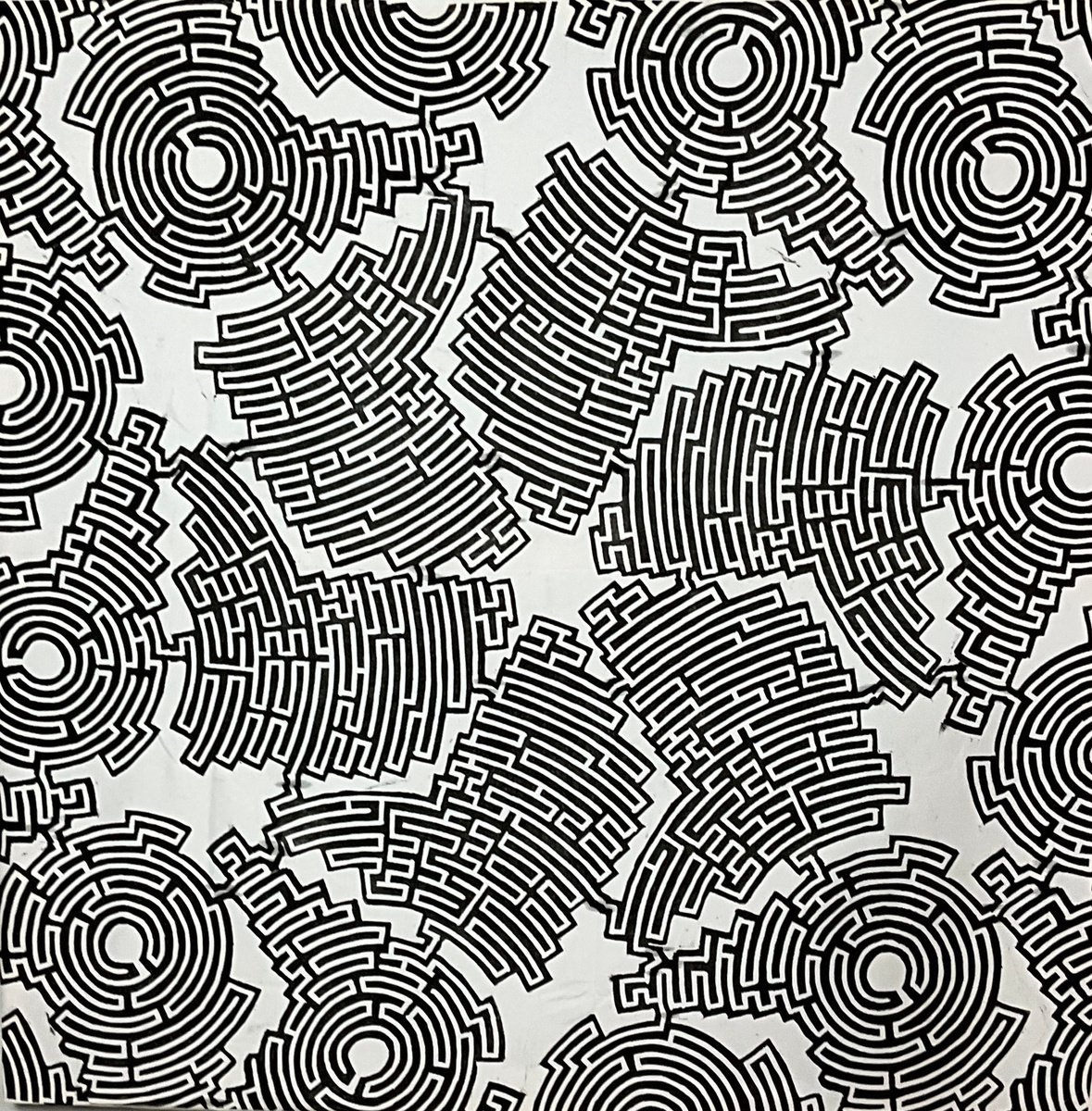Geometric Linocut , Labyrinth #2 By Michael E. Voss, 45 X 45, Artwork For Sale On Artfinder