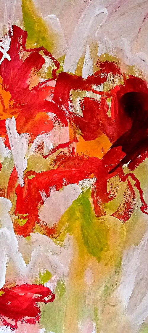 Abstract Red tulips#2/2022 by Valerie Lazareva
