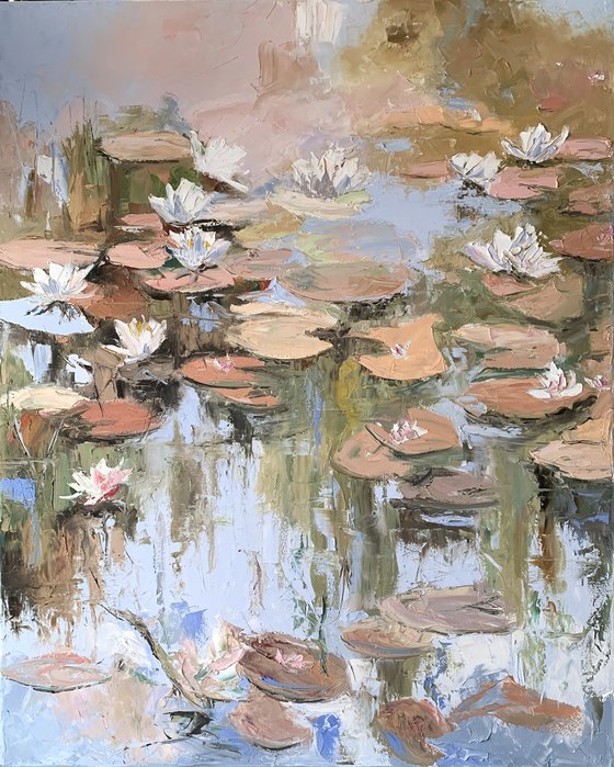 Pond with water lilies.