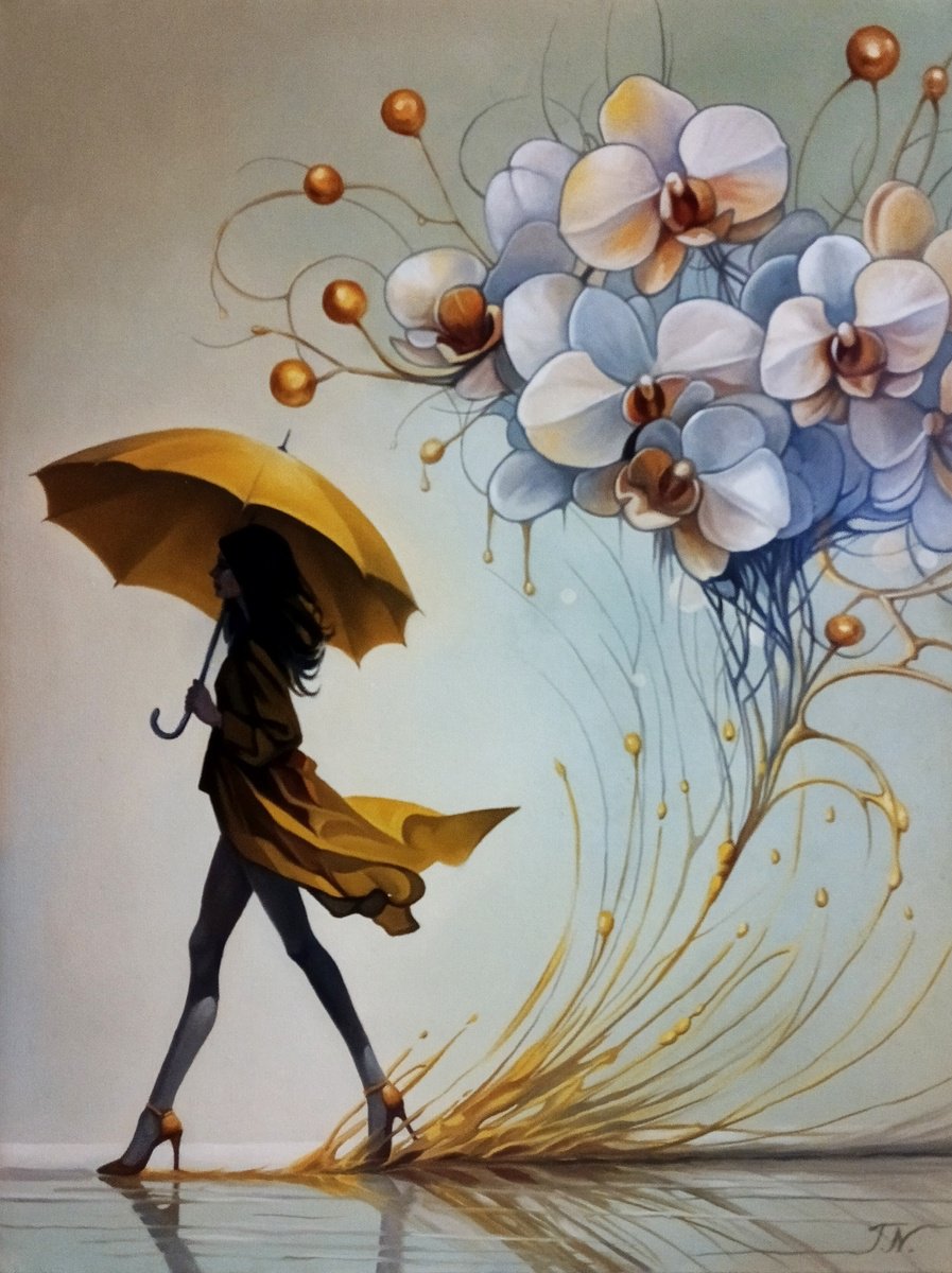 Impressionistic Portrait Oil Painting By Tamar Nazaryan, 24 X 31", Golden Grace, Original Artwork