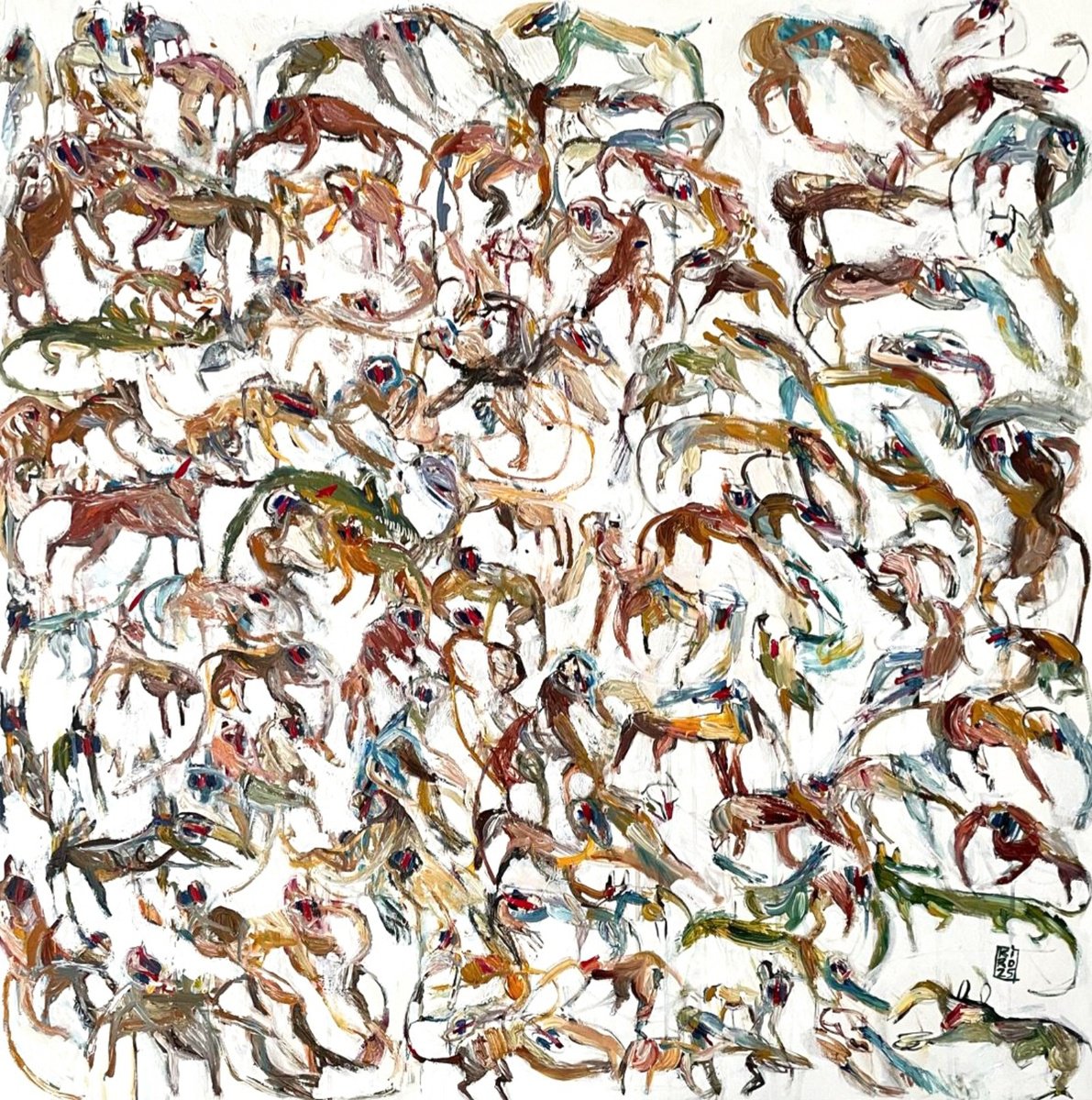 Crowd, N.3 By Kiro, 35 X 35, Artwork For Sale On Artfinder
