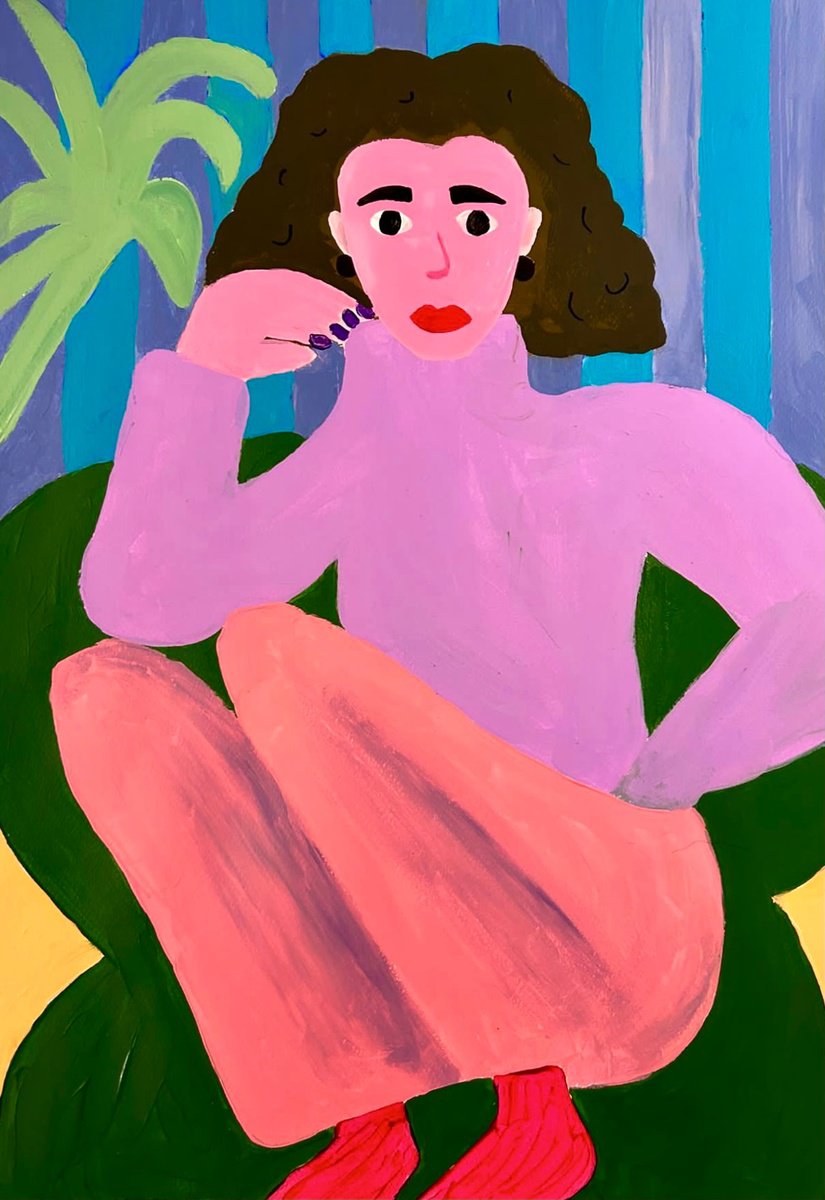 Girl with lilac sweater by Aurora Camaiani