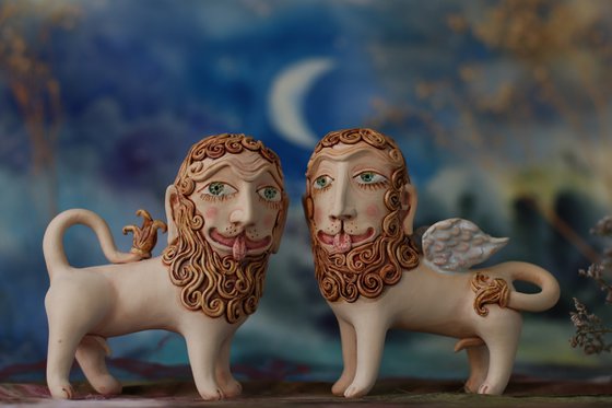Pair of guardian Lions.