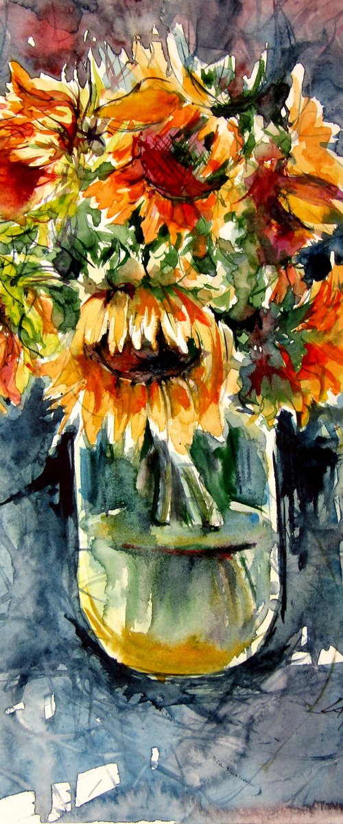 Still life with sunflowers by Kovács Anna Brigitta