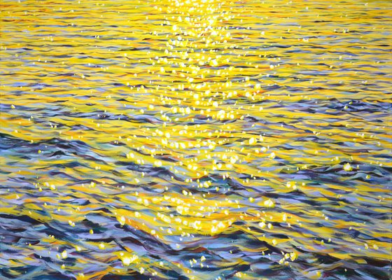 Dance of glare at sunset.