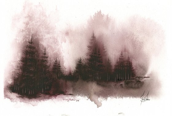 Places XX - Watercolor Pine Forest