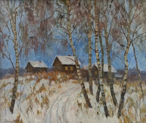 At the dusk in winter by Olga Goryunova