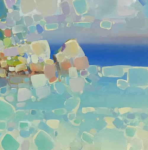 Ocean, Original oil painting, Handmade artwork, One of a kind by Vahe Yeremyan