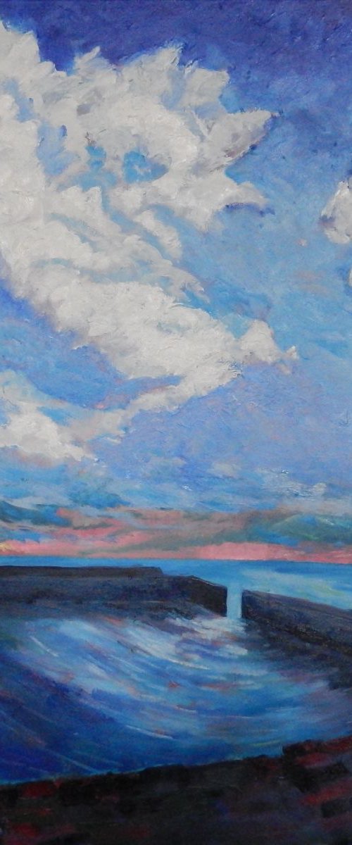 The Entrance To The Harbour, Cellardyke, Fife. by Stephen Howard Harrison