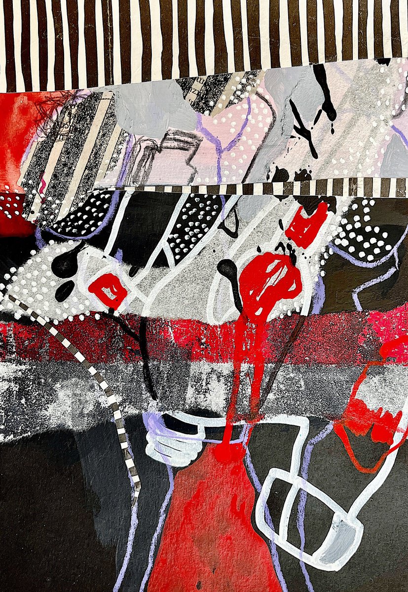 Organic Abstract Acrylic Painting By Marita Tobner, 6 X 8", Ahoi I, Original Artwork