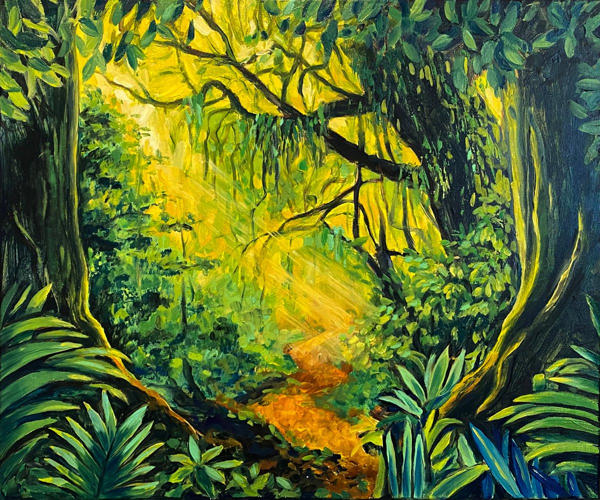 SUNSET IN TROPIC FOREST by Olga Gamy