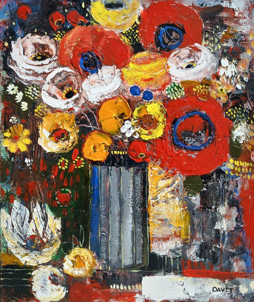 Bouquet In Full Bloom By Davit Arstamyan, 24 X 28, Artwork For Sale On Artfinder