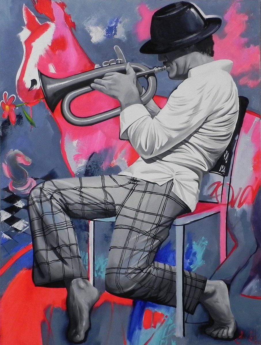 Surrealistic Oil Painting , *Imagination In Jazz Rhythm* By Mykhailo Novikov, 24 X 31, Artwork For Sale On Artfinder