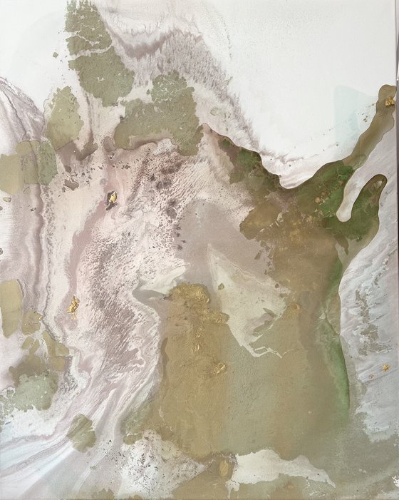 Gentle Gold Pink Abstraction