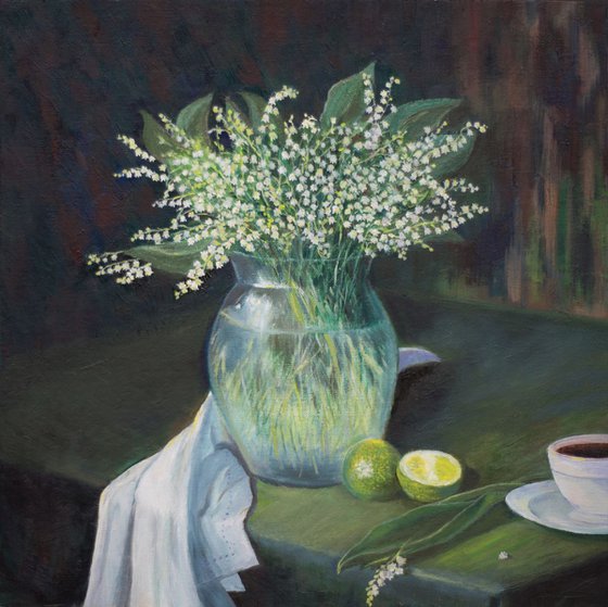 Still Life with Lilies of the Valley and Lime