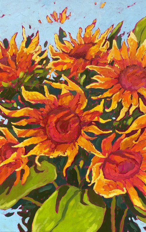Dance of sunflowers by Volodymyr Smoliak