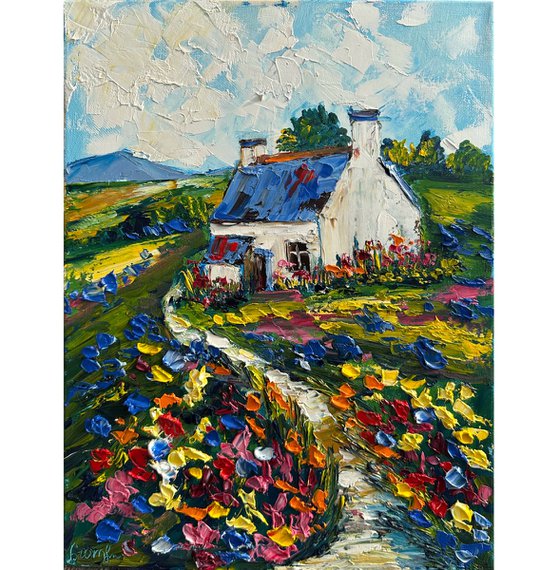 Old house with flowers