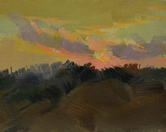Plein air landscape painting "Evening"