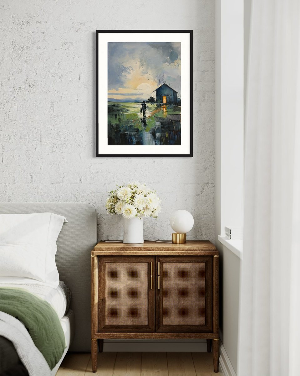 Expressive Portrait Oil Painting By Vita Schagen, 20 X 28", Wanderer