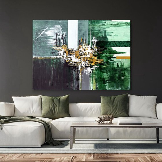 Emerald and Ochre Abstraction