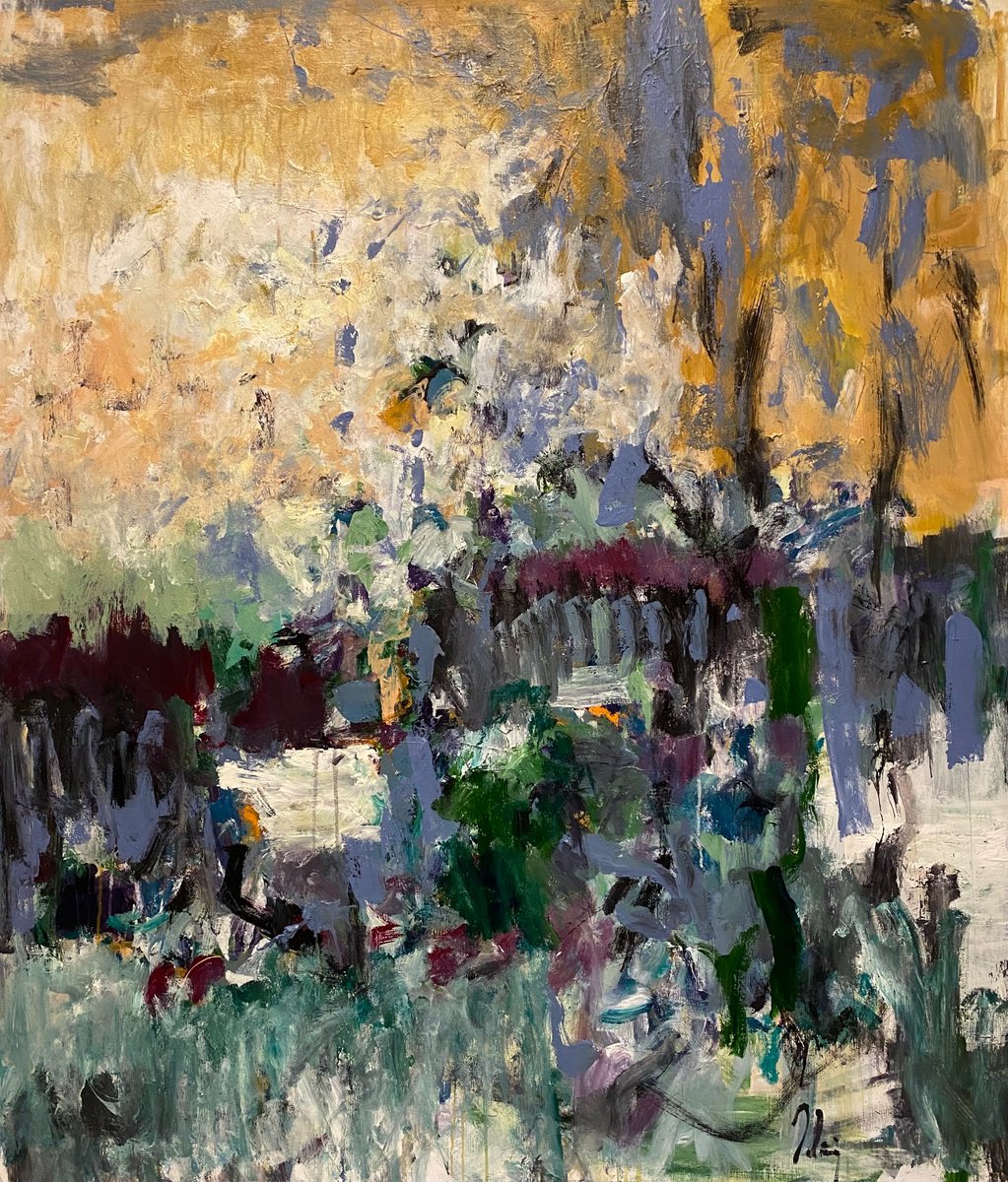 Organic Abstract Acrylic Painting By Lloyd Tabing, 47 X 55", End Of Innocence, Original Artwork