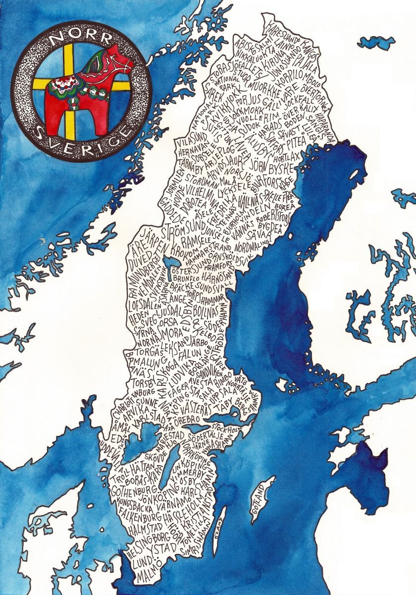 Sweden Word Map by Terri Kelleher