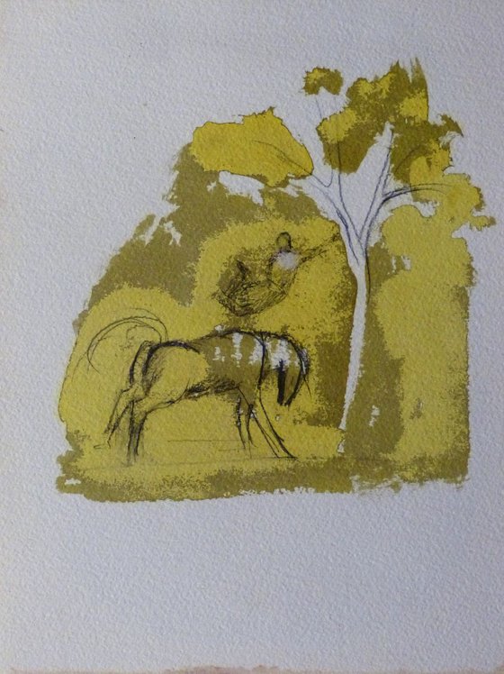 Jumping Rider, 22x30 cm