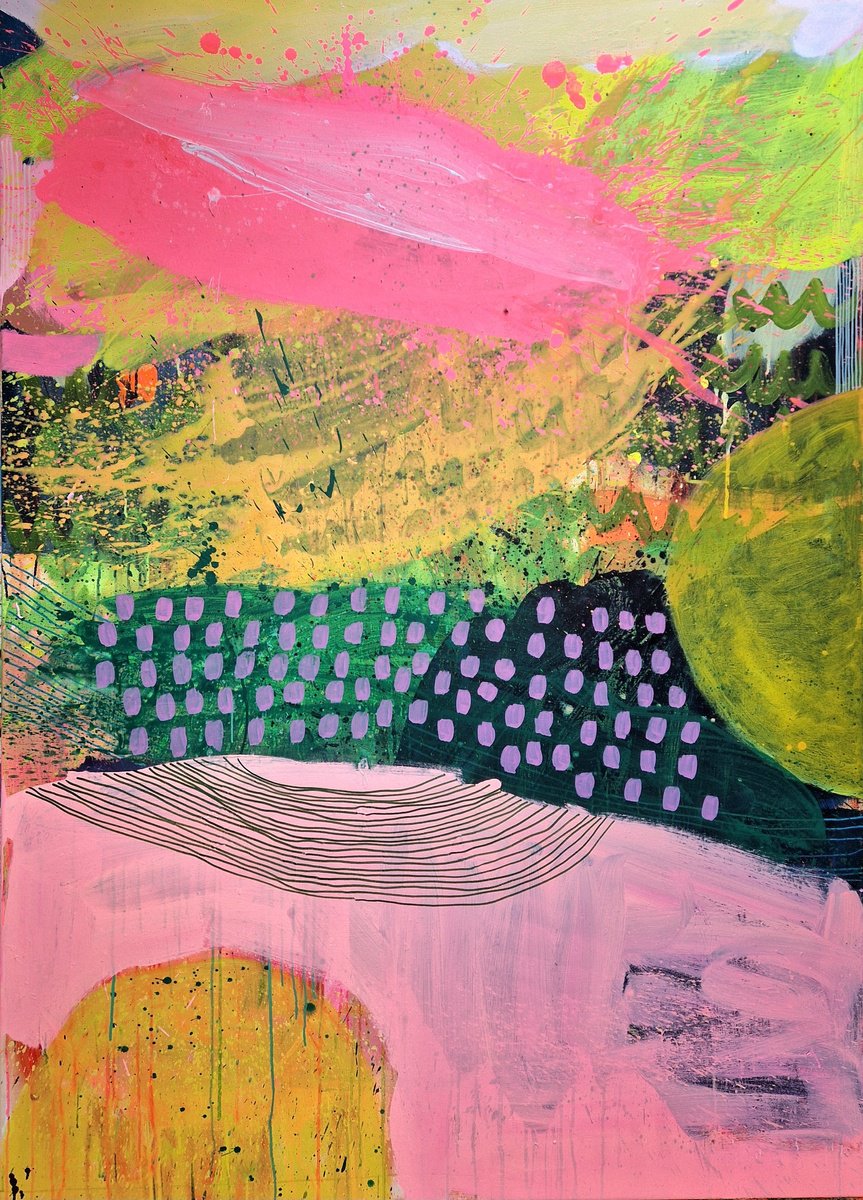 Abstract Acrylic Painting By Jessie Woodward, 55 X 77, 887, Original Artwork