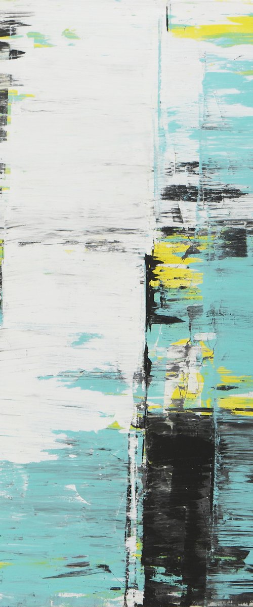 Static Black and Blue - Abstract Painting - Affordable Art - Ronald Hunter - 49O by Ronald Hunter