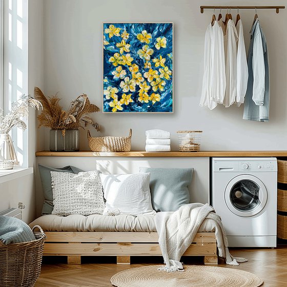 Impasto Frangipani Painting