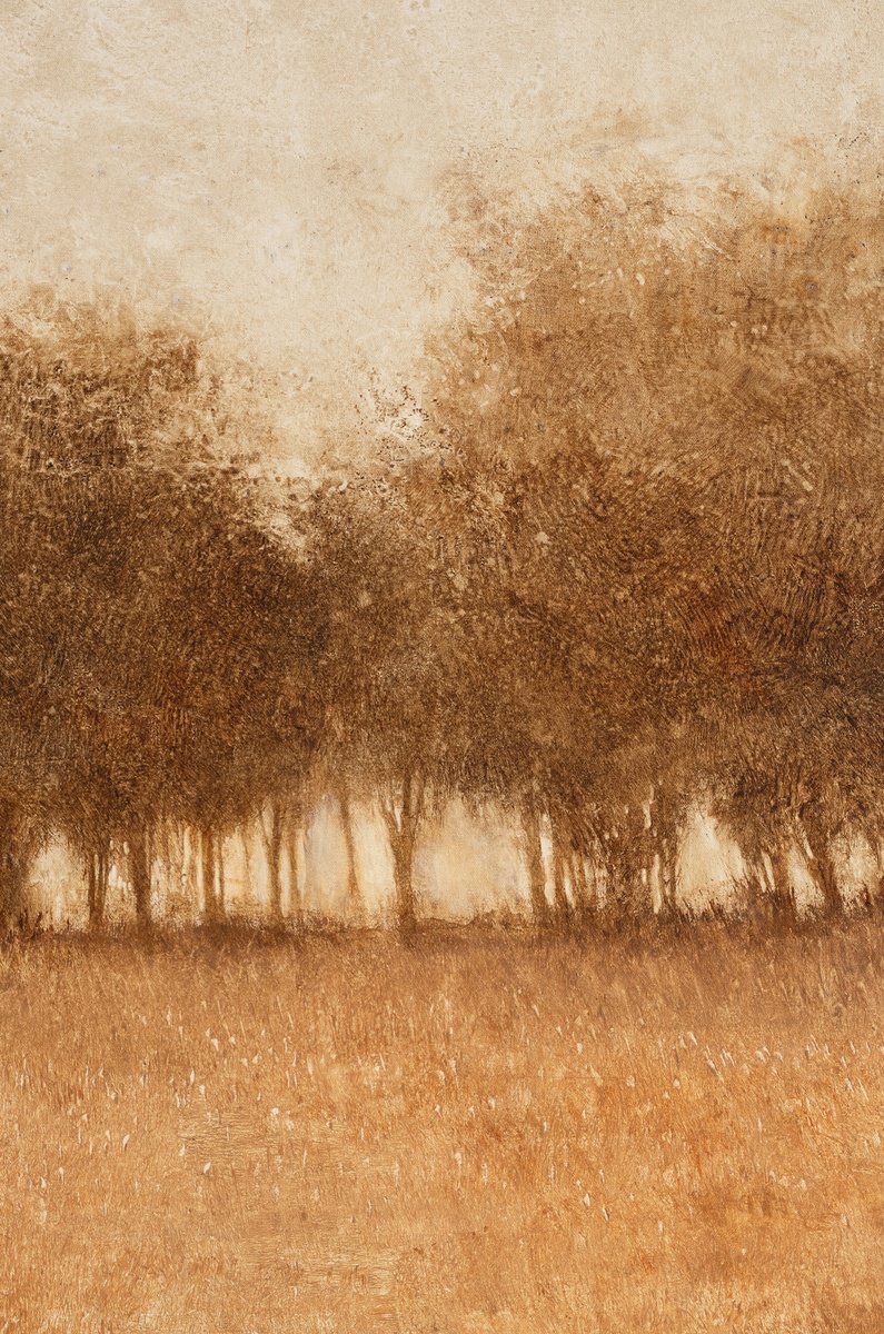 Impressionistic Landscape Acrylic Painting By Don Bishop, 20 X 30, Morning Trees 250305, Original Artwork