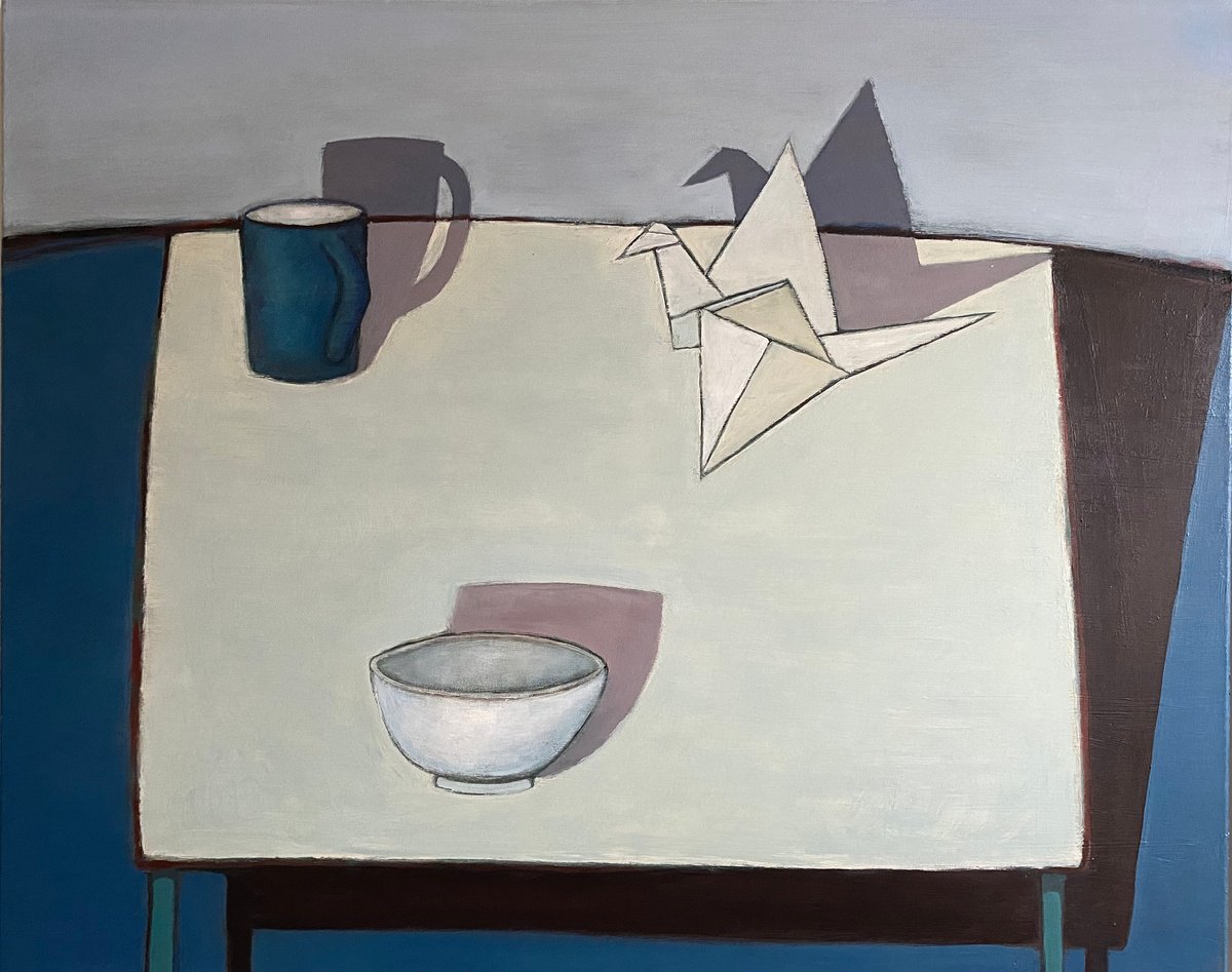 Still Life With Origami Bird And Bowl By Nigel Sharman, 32 X 26, Artwork For Sale On Artfinder