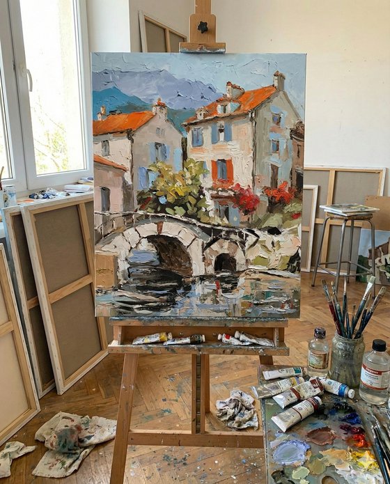 Alpine Town in Autumn Light.