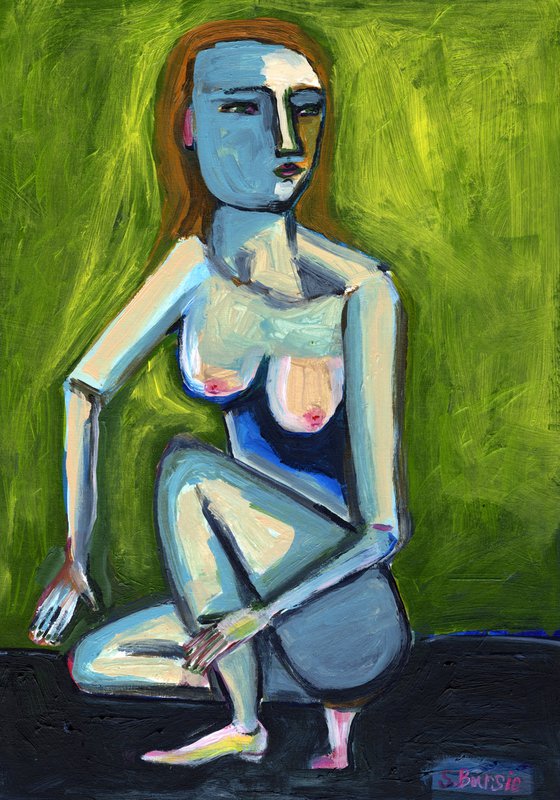 Nude Figurative Woman Naked Sitting