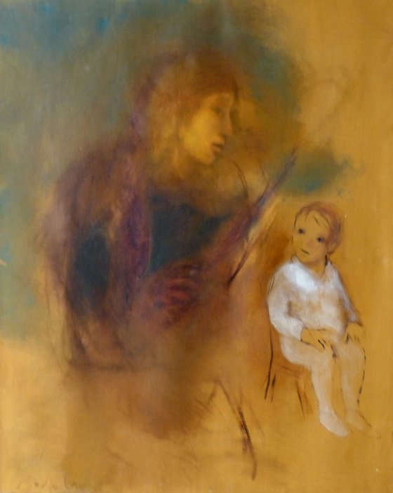 Mother and son 9, oil on canvas 65x81 cm