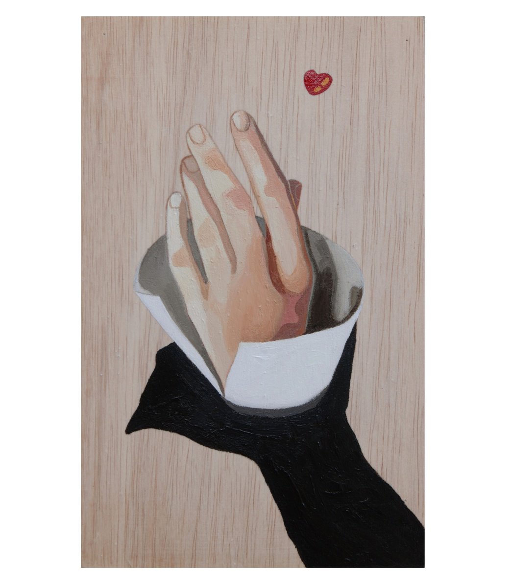 Expressive Portrait Acrylic Painting By Young Park, 6 X 9", A Drop Of Love, Original Artwork