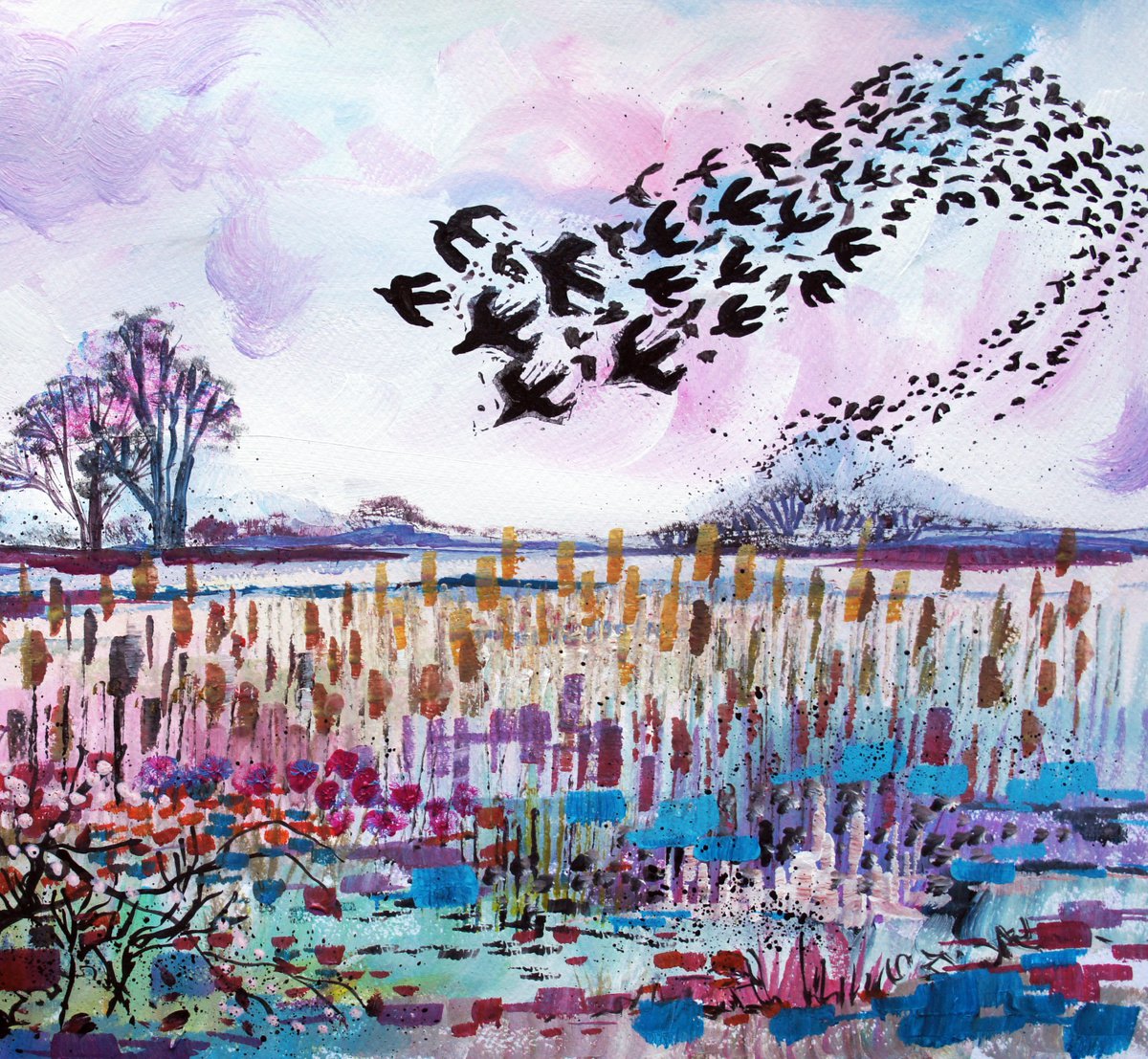 Starlings at Stoney Middleton by Julia Rigby