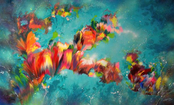 "Amazing Flowers" VERY LARGE Abstract Painting