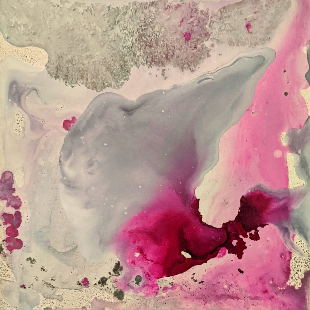 Abstract Painting By Shelli Finch, 12 X 12", Miss And A Save, Original Artwork