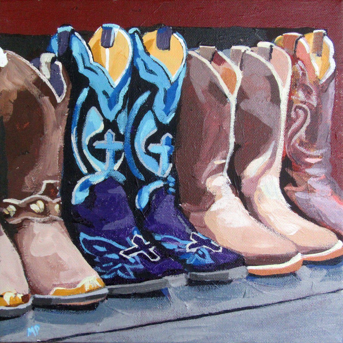 Boots on a Shelf by Melinda Patrick