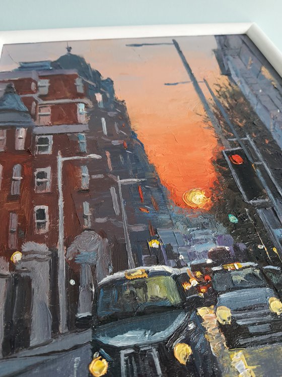 Fulham road sunset, London