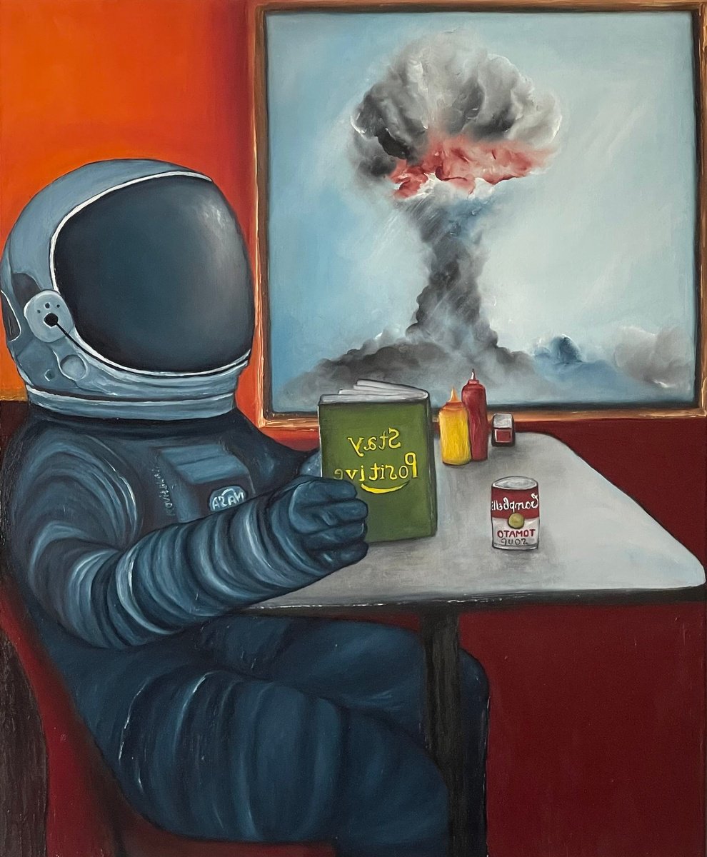 Expressive Portrait Oil Painting By Anastasiia Novitskaya, 24 X 29, Birthday Lunch, Original Artwork