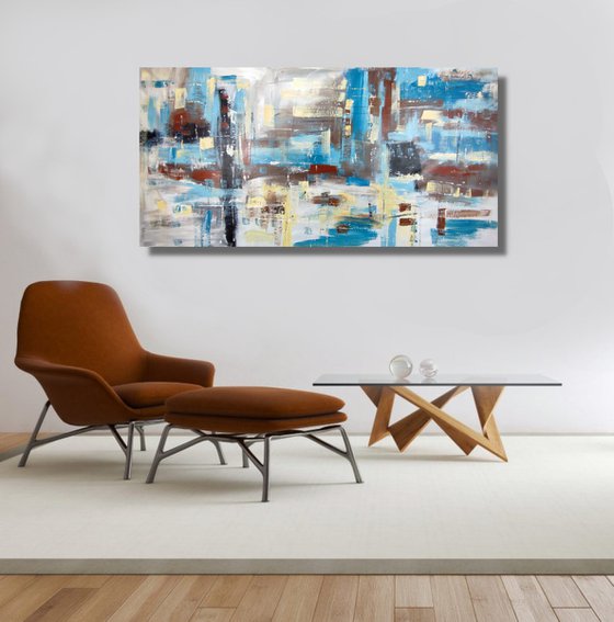 schijf zone gevechten large abstract painting-xxl-200x100-large wall art canvas-cm-title-c777  Acrylic painting by Sauro Bos | Artfinder