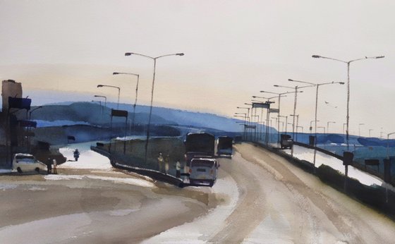 Highway halts at corner