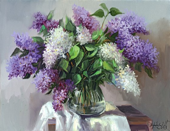 Lilacs  (50x70cm, oil painting, ready to hang)