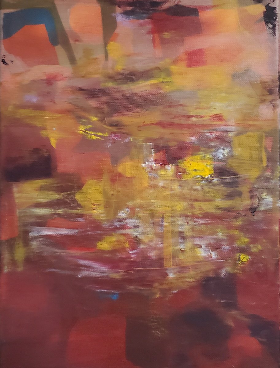 Organic Abstract Oil Painting By Rebecca Hodel, 9 X 12", Erase And Rewind, Original Artwork