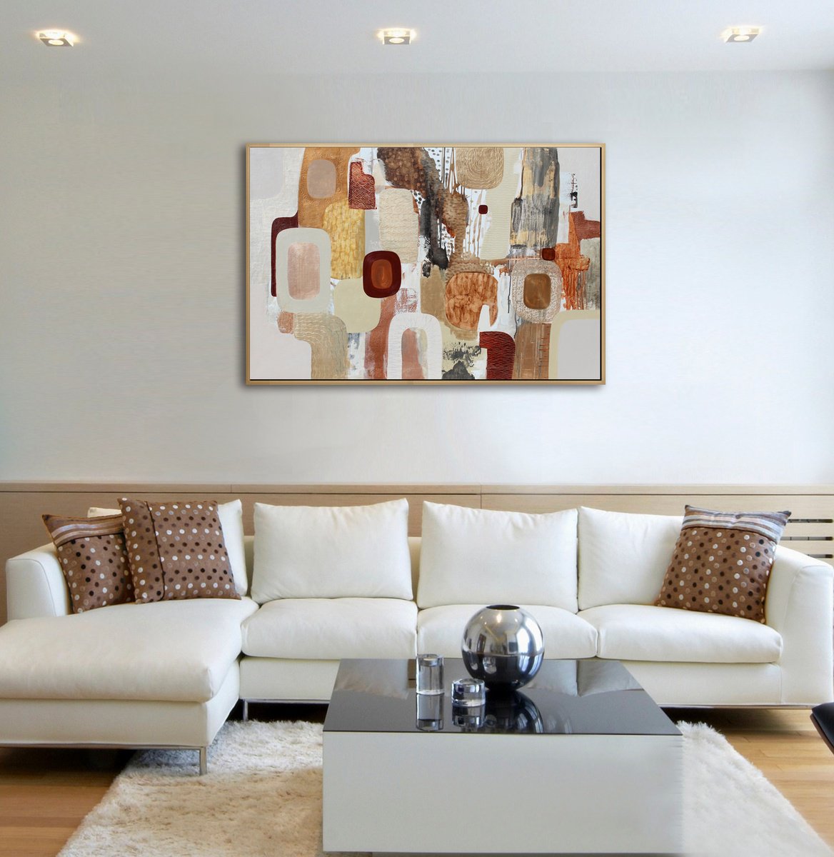 Abstract Acrylic Painting By Martina Boycheva, 47 X 31", Autumn Sonata, Original Artwork