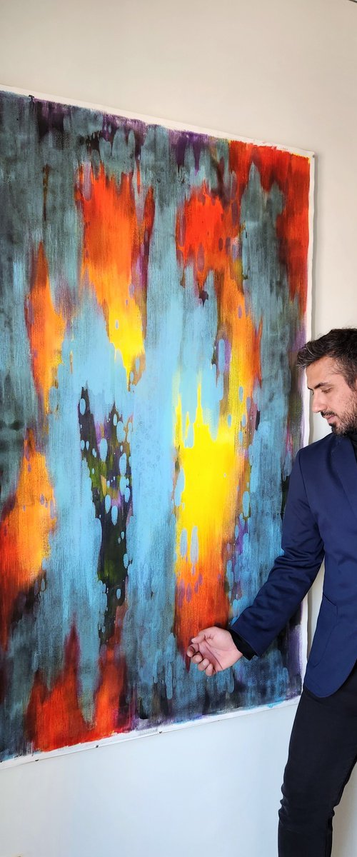 FLARE I - Contemporary Abstract Painting by Orvvet