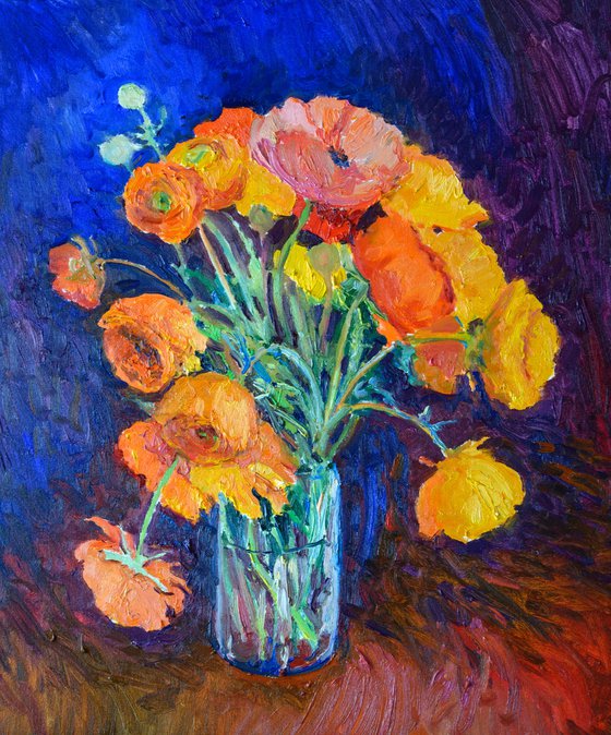 Orange Ranunculus Flowers