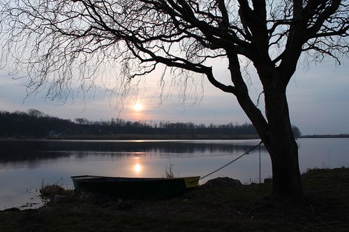 Sunset on the lake by Sonja  Čvorović